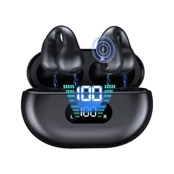 Bluetooth-наушники Новое качество звука Улучшенное открытое ухо Bluetooth-наушники-клипсы Наушники-манжеты, которые не блокируют ваш звук Утечка звука ENC шум вызова Up чёрный