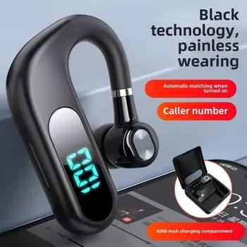 Bluetooth-наушники с длительным сроком работы в режиме ожидания, новые беспроводные наушники с одним наушником, большой аккумулятор Single earphone чёрный