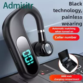 Bluetooth-наушники с длительным сроком работы в режиме ожидания, новые беспроводные, одно ухо, подвесное, большой аккумулятор Single earphone белый