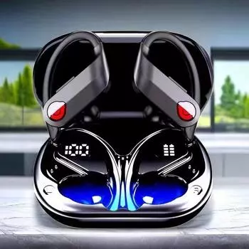 Bluetooth-наушники с подвесным ушным вкладышем для спорта, бега, шумоподавляющие наушники Bluetooth Ultra Long Life чёрный