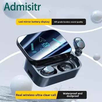 Bluetooth-наушники с ультрадолгим сроком службы, беспроводные наушники с шумоподавлением Bluetooth, цифровой дисплей, слайдер чёрный