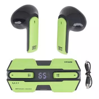 Bluetooth-наушники стерео с низкой задержкой и цифровым дисплеем, классные беспроводные наушники с зарядным чехлом для