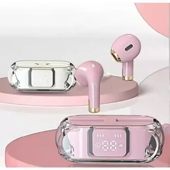 Bluetooth-наушники в форме симпатичного, портативного, прозрачного спортивного вкладыша с длительным сроком службы батареи и хорошим качеством звука. Balanced Connection розовый