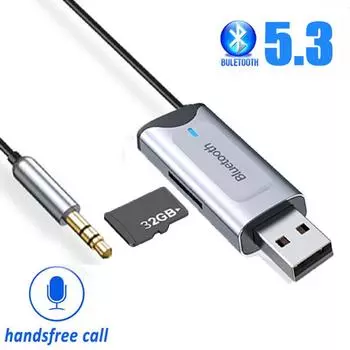 Bluetooth передатчик беспроводной аудио приемник 5.3 автомобильный AUX 3.5 мм музыкальный адаптер аудио кабель для автомобильного динамика Mp3 наушники Pro