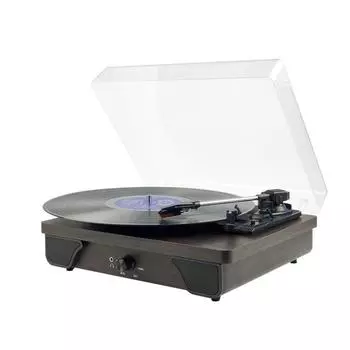 Bluetooth-проигрыватель виниловых пластинок с динамиками коричневый