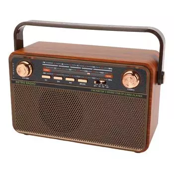 Bluetooth-радио динамик 4 в 1 дизайн ретро многодиапазонный портативный беспроводной AM FM цифровое радио для US Plug