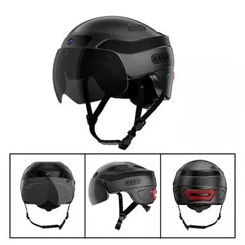 Bluetooth Smart Велосипедный шлем для шоссейного велосипеда для взрослых, интегрированный формованный жесткий шлем с камерой L average size [55-61CM]