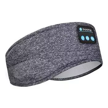 Bluetooth-совместимая 5.0 Повязка на голову Наушники с шумоподавлением Накладные Регулируемая повязка на голову Однотонная Эластичная лента серый