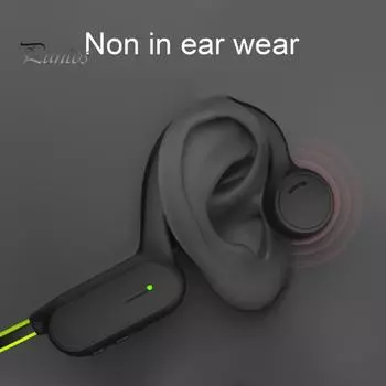 Bluetooth-совместимые наушники 5.0 с заушным креплением IPX4 водонепроницаемые беспроводные спортивные наушники с костной проводимостью для бега чёрный/красный