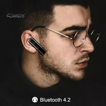 Bluetooth-совместимые наушники Handsfree Strong Bass Mini In-Ear Stereo Wireless для смартфона чёрный