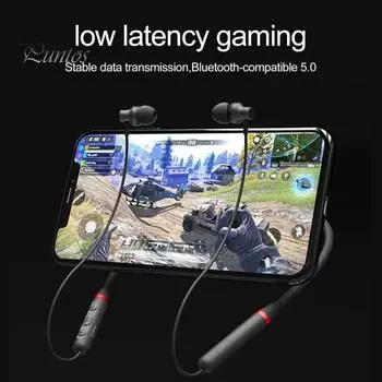 Bluetooth-совместимые наушники с магнитным креплением Clear Calls Handsfree Wireless Neckband Headphone Sport Stereo Headset for Running чёрный