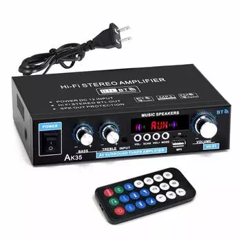 Bluetooth-совместимый 2-канальный аудиоусилитель Эффективный максимальный многофункциональный усилитель мощности, воспроизведение стереокарты, источник питания Компактный размер адаптера переменного тока