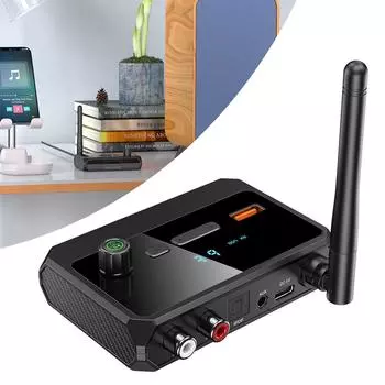 Bluetooth-совместимый 5.3 аудиоресивер USB U Disk Play беспроводной адаптер с оптическими разъемами AUX 3,5 мм RCA для автомобильного динамика