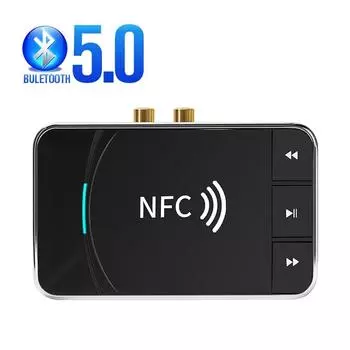 Bluetooth-совместимый аудиоприемник 5,0 RCA с разъемом AUX 3,5 мм, музыкальный беспроводной адаптер с микрофоном NFC для автомобильных ТВ-динамиков, авто