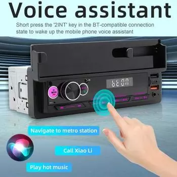 Bluetooth-совместимый автомобильный музыкальный плеер. Звонки в режиме громкой связи. Управление приложением. Функция определения местоположения. Универсальный FM-плеер с держателем для мобильного телефона. чёрный