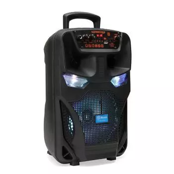 Bluetooth-совместимый динамик, беспроводной портативный динамик, поддержка FM-радио, сабвуфер с пультом дистанционного управления и микрофоном для использования на открытом воздухе чёрный