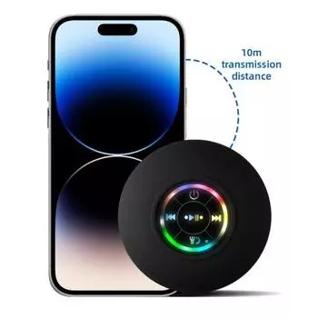 Bluetooth-совместимый динамик для душа со светодиодной подсветкой, стабильное соединение, водонепроницаемый IPX4, портативный беспроводной стереодинамик, музыкальный плеер белый