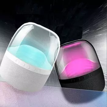 Bluetooth-совместимый динамик L9 со светодиодной подсветкой, вставка карты, сабвуфер, портативный беспроводной динамик высокой громкости белый