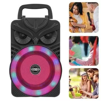Bluetooth-совместимый динамик с RGB-подсветкой, поддержкой TF-карт, стереозвуком, перезаряжаемым портативным беспроводным динамиком синий