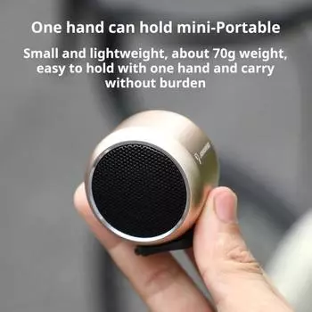 Bluetooth-совместимый динамик, водонепроницаемый, компактный, перезаряжаемый, беспроводной, велосипедный гудок, портативный мини-динамик золотистый