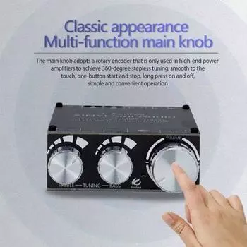 Bluetooth-совместимый модуль 5.0 TPA3116D2, плата усилителя мощности, 2x100 Вт, стерео цифровой усилитель мощности, модуль стерео, регулировка высоких и низких частот чёрный