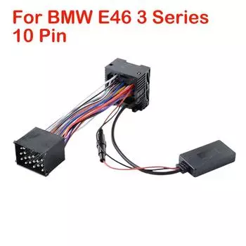 Bluetooth-совместимый музыкальный аудиоадаптер, музыкальный ресивер, модуль для BMW E46 3 серии, 10-контактный аудиокабель без потерь AUX IN, адаптер CHINA