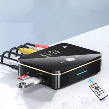 Bluetooth-совместимый приемник 5.0 Aptx Ll с разъемом 3,5 мм Aux беспроводной адаптер для ТВ автомобильной аудиосистемы чёрный