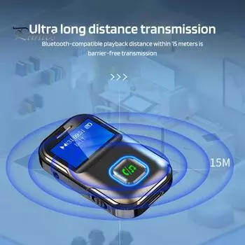 Bluetooth-совместимый приемник Автомобильный адаптер Расширенные возможности подключения Универсальная совместимость Аудиоадаптер Plug-Play Музыкальный приемник чёрный