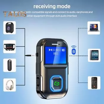 Bluetooth-совместимый приемник Автомобильный адаптер Расширенные возможности подключения Универсальная совместимость Аудиоадаптер Plug-Play Музыкальный приемник чёрный