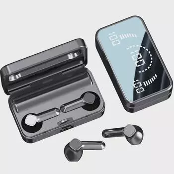 Bluetooth TWS-гарнитура с большим экраном: Беспроводные наушники-вкладыши V9 с двумя наушниками