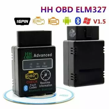 Bluetooth V1.5 Mini Elm327 OBD2 сканер OBD автомобильный диагностический инструмент считыватель кодов для Android Windows Symbian английский чёрный