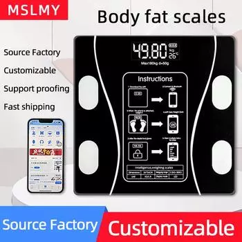Bluetooth-весы для измерения жира: Точные интеллектуальные весы для взрослых и общежитий Ordinary battery type белый