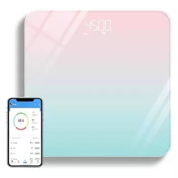 Bluetooth весы для ванной комнаты с жиром, светодиодный анализатор состава тела для баланса веса в ванной комнате