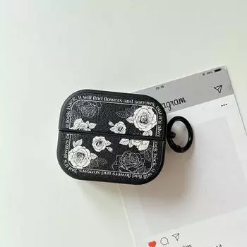 Bluetooth Wireless Earphone Case Couple Protective Cover Galaxy Buds3 Niche Style Earphone Sleeves Soft Case Drop-Resistant New Arrival Romantic Samsung buds3/buds3pro [Black Rose] Headset + Ring