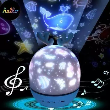 Bluetooth звездное небо ночной проектор вращающийся музыкальный ночник украшение для спальни лампа для C ldren s подарок Bluetooth&10 pictures белый