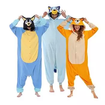 Bluey Onesies женские пижамы Кигуруми мультфильм цельный косплей костюм для Хэллоуина S аэро