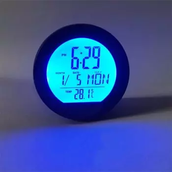 BluFied Автомобильный Мини Цифровой Солнечный Автомобильный Электронный 4 в 1 Автомобильный Стол Цифровой Светодиод Видимый на Светящийся Без Проводки Фиксируется С помощью Клея Автомобильные Принадлежности Часы, чёрный