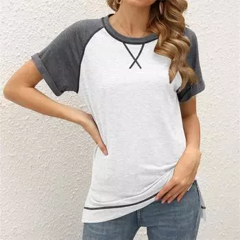 blusas mujer de moda 2022, блузки, летняя одежда в стиле патчоурок, футболки для женщин, топ, женская футболка, женская футболка, топы, футболка S темно-серого