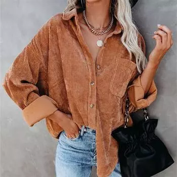 blusas mujer de moda 2022, осенне-зимний вельветовый топ, женские рубашки, женские белые рубашки, блузки, топы с длинными рукавами, шикарные женские рубашки S бежевый