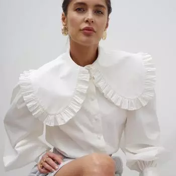 blusas mujer de moda топ без рюш женские рубашки женские белые рубашки блузки топы с длинными рукавами шикарная женская блузка черного цвета S чёрный