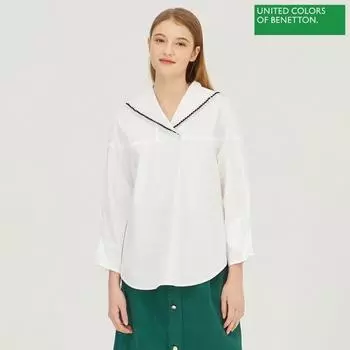 Блуза Benetton Benetton Mary Babl07241 Wh white/42