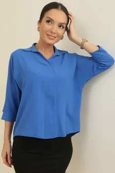 Блуза с воротником поло и рукавами три четверти Ayrobin