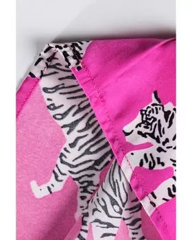 Блузка Azura Exchange Rose Tiger Pattern с рукавами-крылышками и круглым вырезом L ярко-розовый