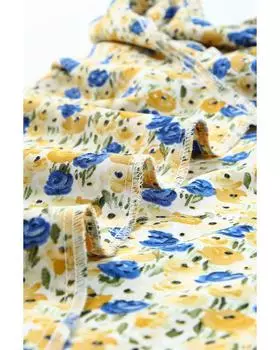 Блузка Azura Exchange с цветочным принтом и воротником-стойкой S жёлтый