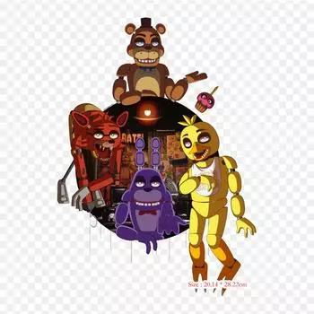 Bluzka Fnaf Allegro Five Nights At Freddy s Sister Location Five Nig Термонаклейки для одежды Футболка Сумка Теплопередающие наклейки Утюг на заплатках
