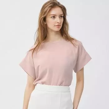 Блузка GU by Uniqlo с драпировкой и короткими рукавами +E