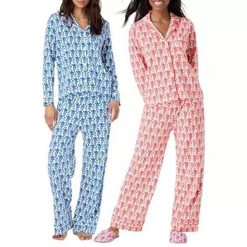 Блузка с длинными рукавами и рисунком обезьяны + эластичные брюки для женщин, комплект из 2 предметов пижамы для дома, удобная одежда для сна, винтажные наряды S чёрный