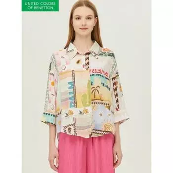 Блузка с принтом Benetton Bablb9431 MU/42