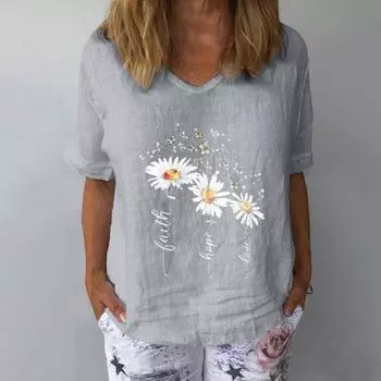 Блузка Шикарная Свободная повседневная женская блузка Маргарита Бабочка Свободная футболка Блузка на лето XXL белый