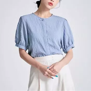 Блузка Spao с круглым вырезом и рукавами-фонариками Spbwb38w03 T IVORY/85